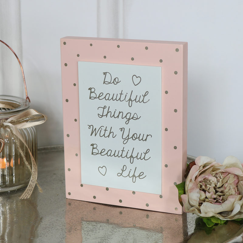 Wall Mounted Plaque "Do Beautiful Things..."