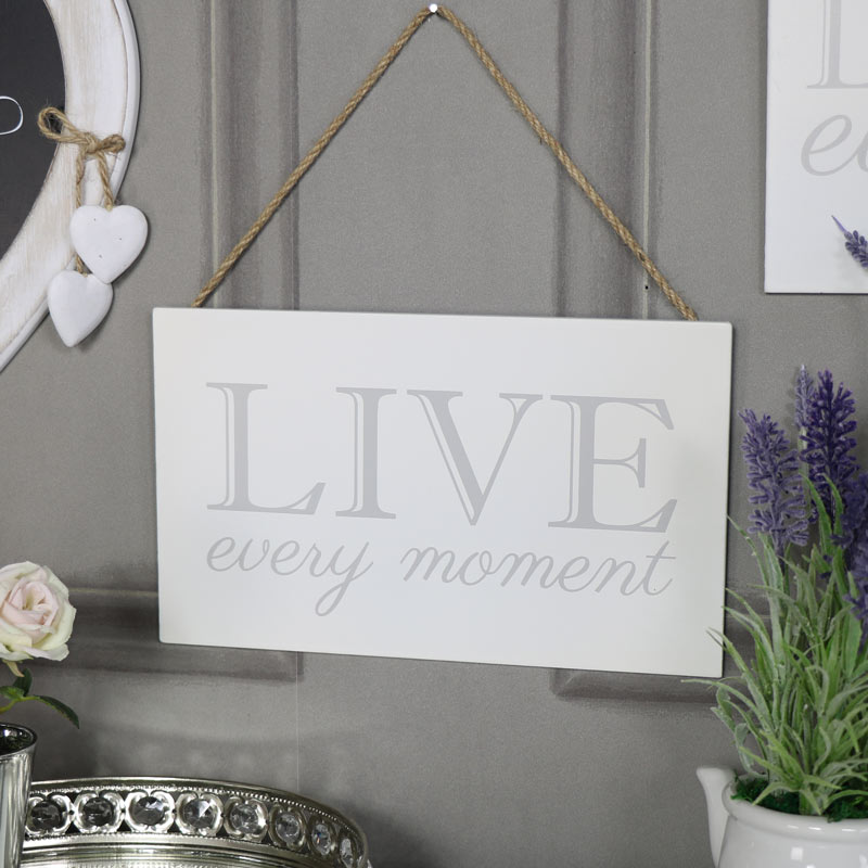 Wall Mounted Plaque "Live Every Moment"