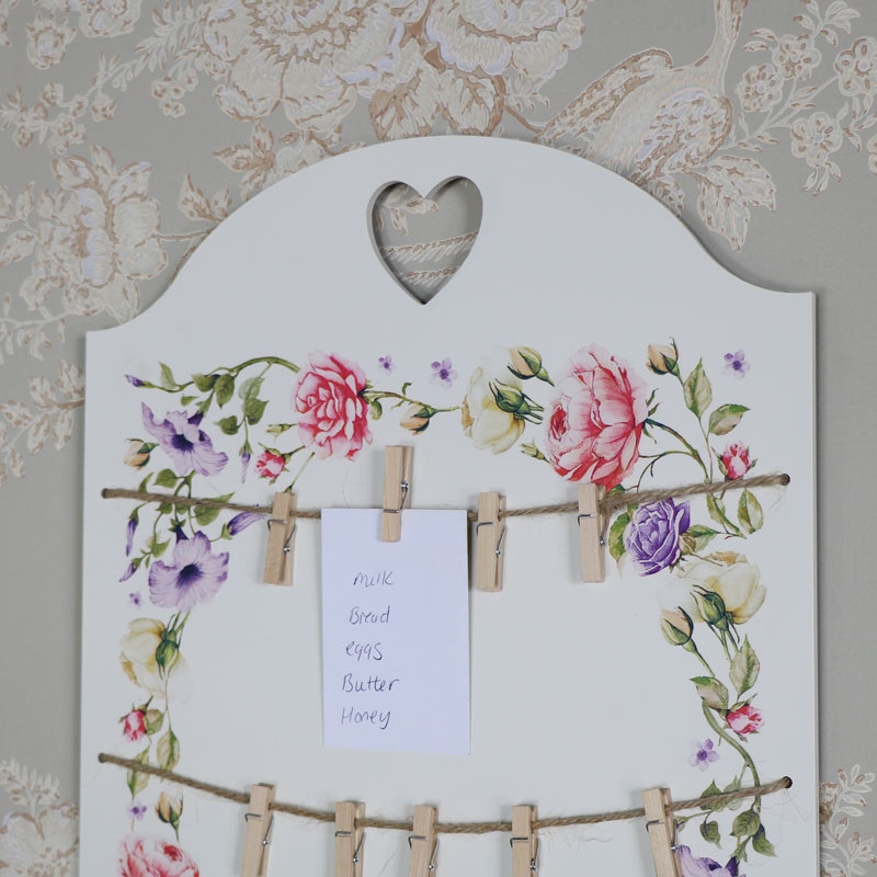 Wall Mounted Vintage Floral Memo Board