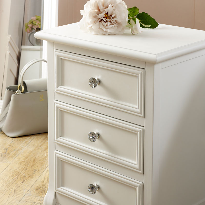 White 3 Drawer Bedside Table Victoria Range MM28926 01 