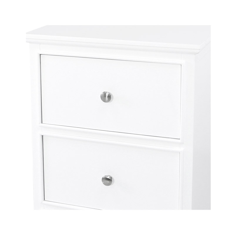 White 3 Drawer Bedside Table