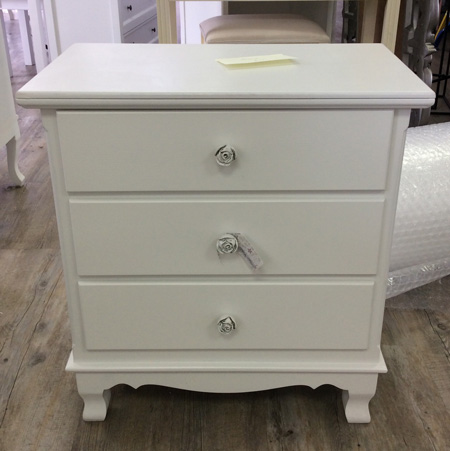 White 3 Drawer Chest of Drawers - Lila Range DAMAGED SECOND 9586
