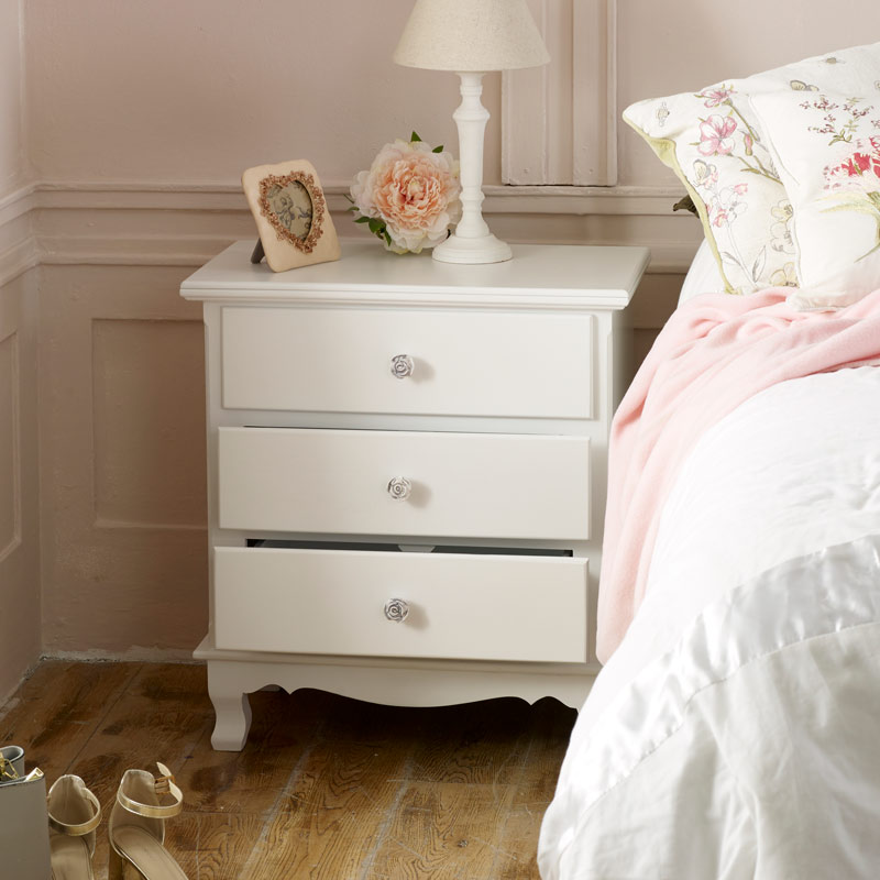 White 3 Drawer Chest of Drawers - Lila Range DAMAGED SECOND 9586