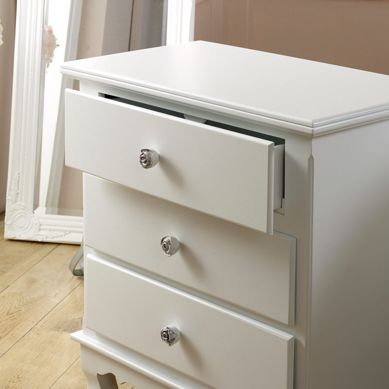  White 3 Drawer Chest of Drawers - Lila Range