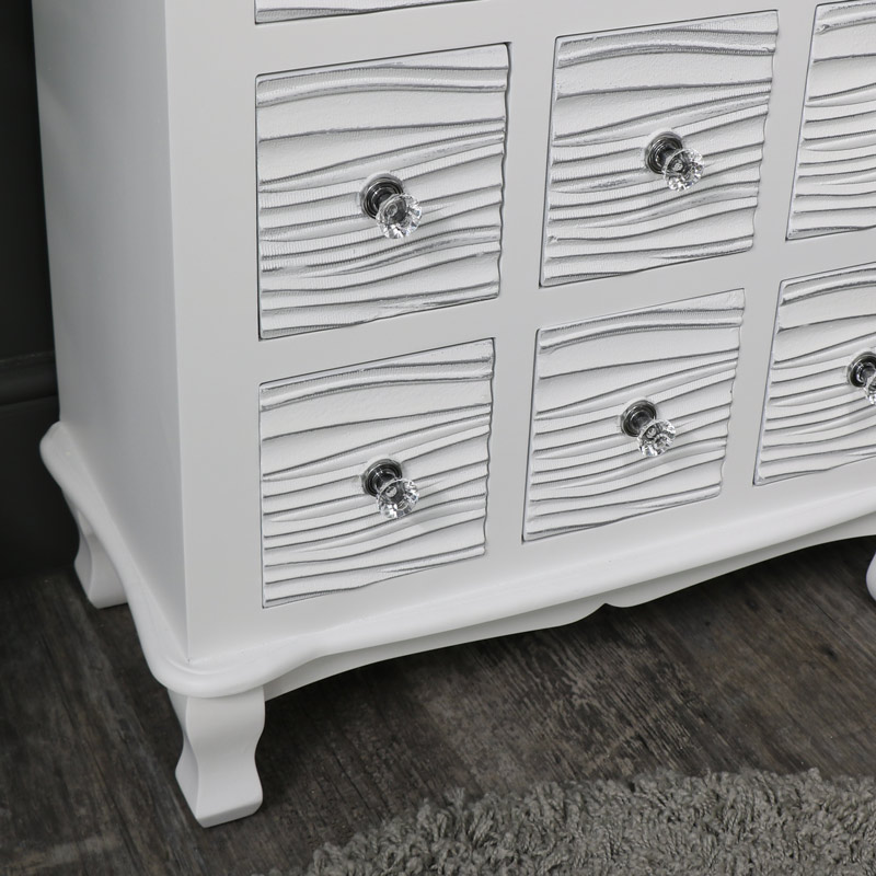 White 9 Drawer Chest of Drawers