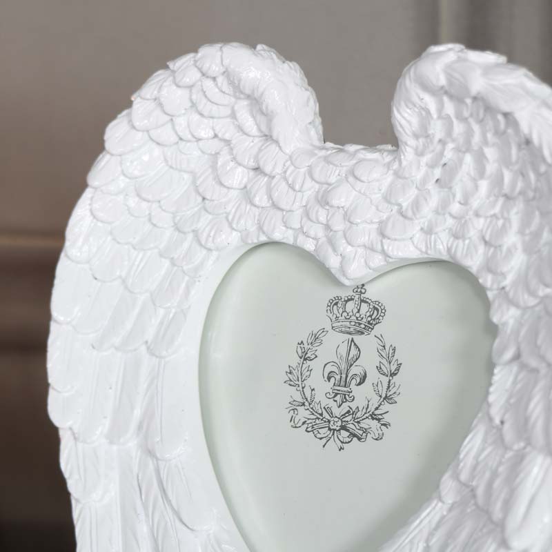 White Angel Wings Heart Photograph Frame