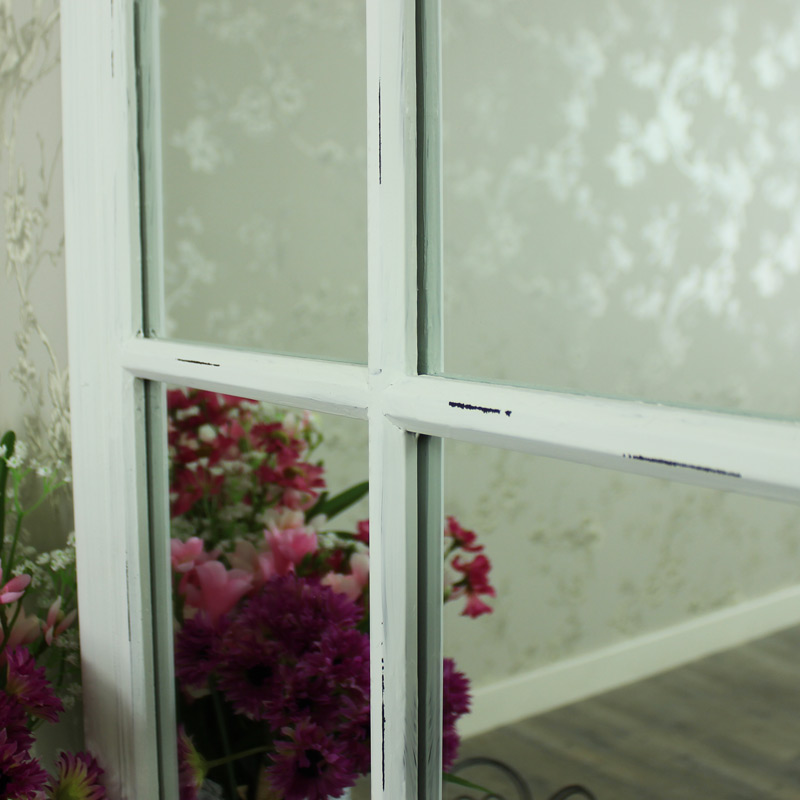 White Arched Window Mirror