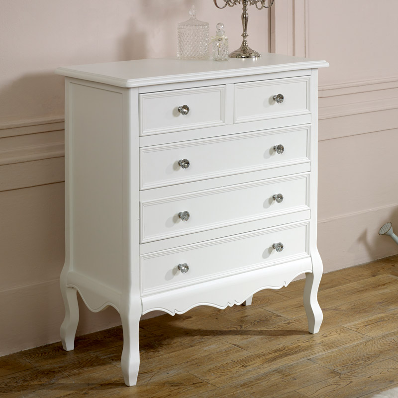 White Chest of Drawers - Victoria Range DAMAGED SECOND ITEM 2036