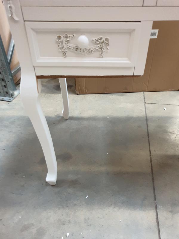 White Dressing Table Desk - Pays Blanc Range DAMAGED SECONDS ITEM 2957