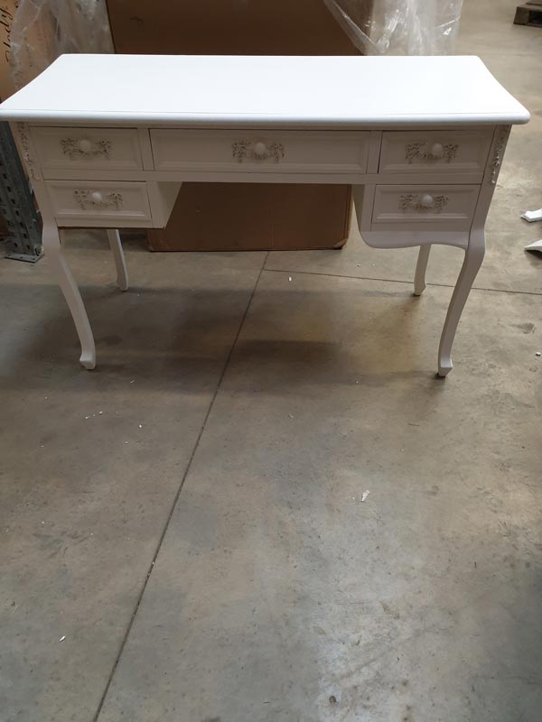 White Dressing Table Desk - Pays Blanc Range DAMAGED SECONDS ITEM 2957