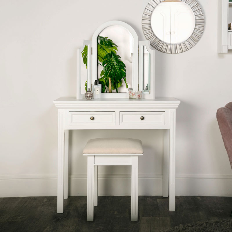 Dressing Table Set Daventry White, Vanity Table Sets