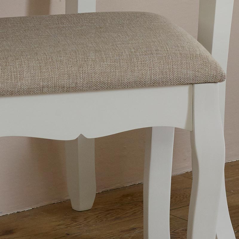 White Dressing Table Stool - Lila Range