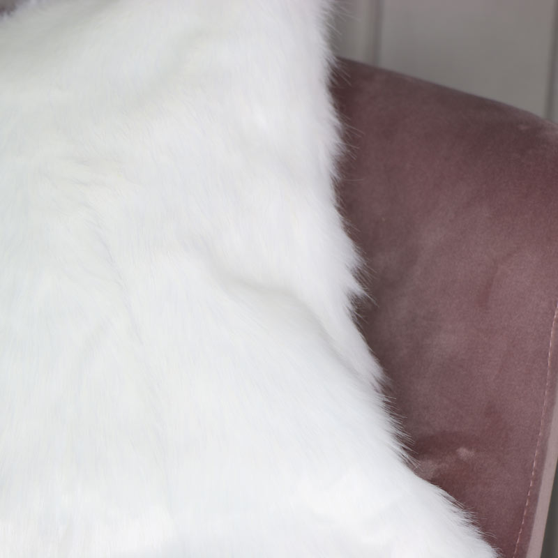 White Faux Fur Scatter Cushion