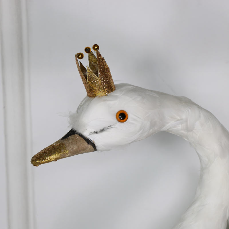 White Feathered Swan with Crown