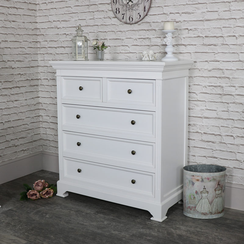 Large white store bedroom drawers