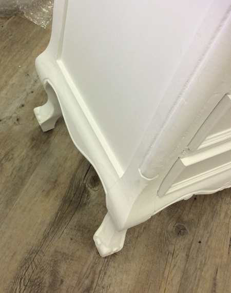 White French Style Bedside Table / Chest - Elise White Range DAMAGED SECOND 2689
