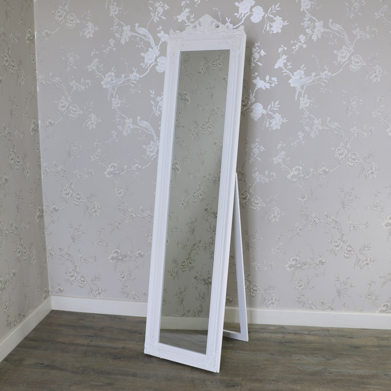 White Full Length Vintage Freestanding Cheval Mirror Melody Maison - White Vintage Full Length Wall Mirror