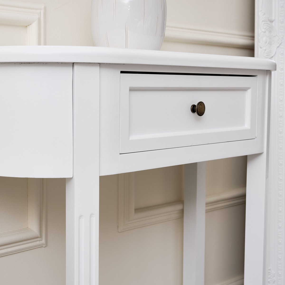 White Half Moon Table Daventry White Range