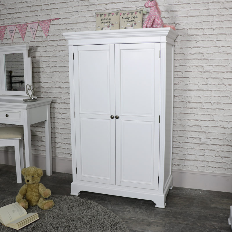 White Linen Closet Low Wardrobe Daventry White Range Melody