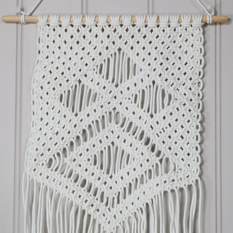 White Macramé Boho Wall hanging