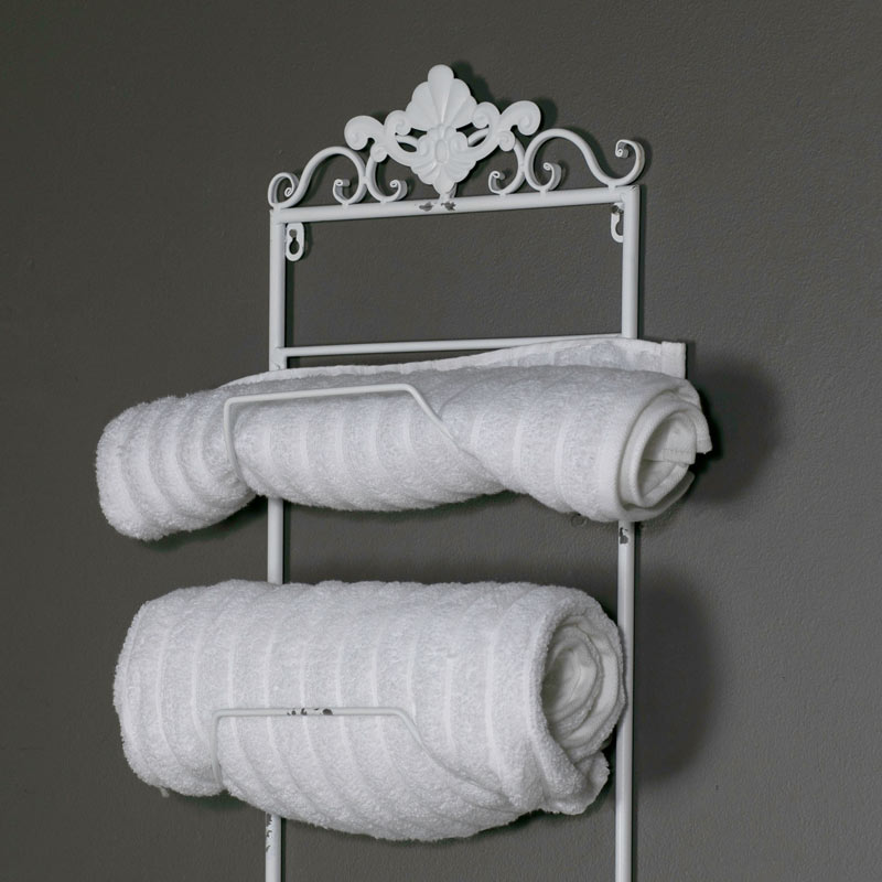 White Metal Bathroom Shelves Storage Unit