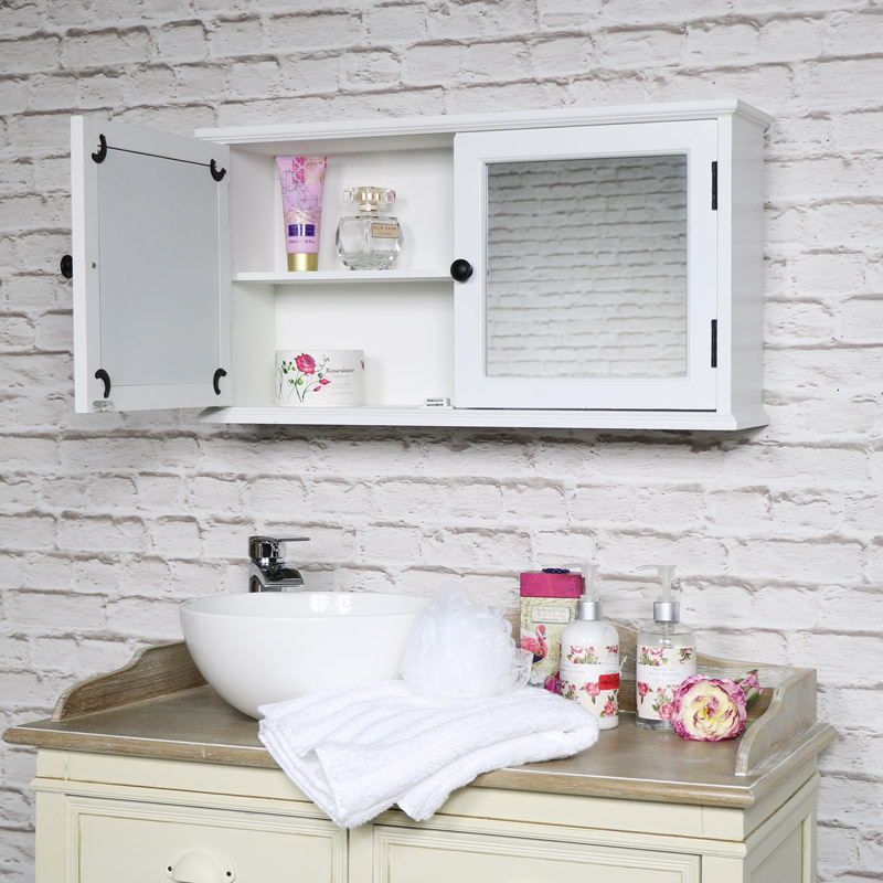 White Mirrored Bathroom Cabinet