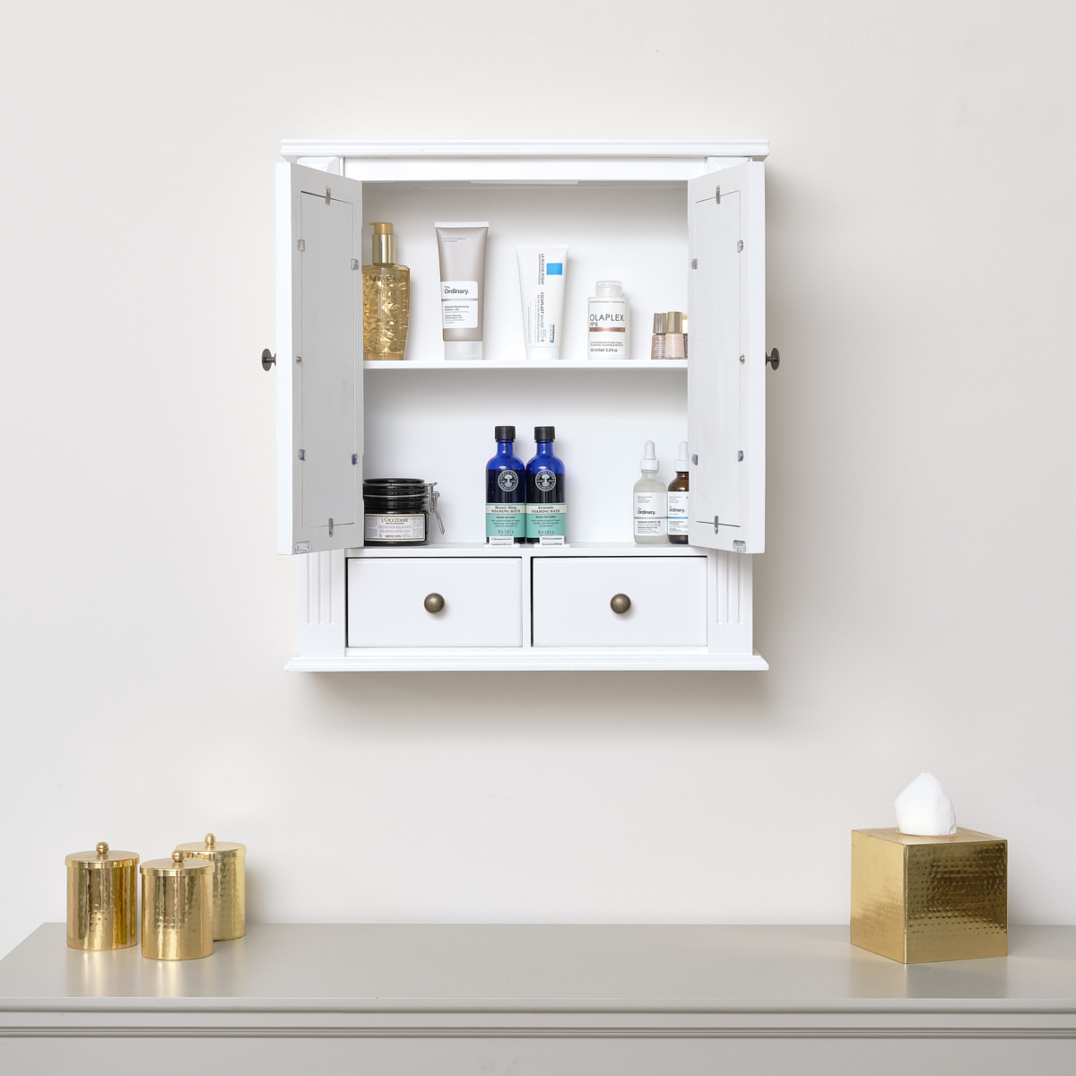 White Mirrored Bathroom Wall Cabinet - Melody Maison®