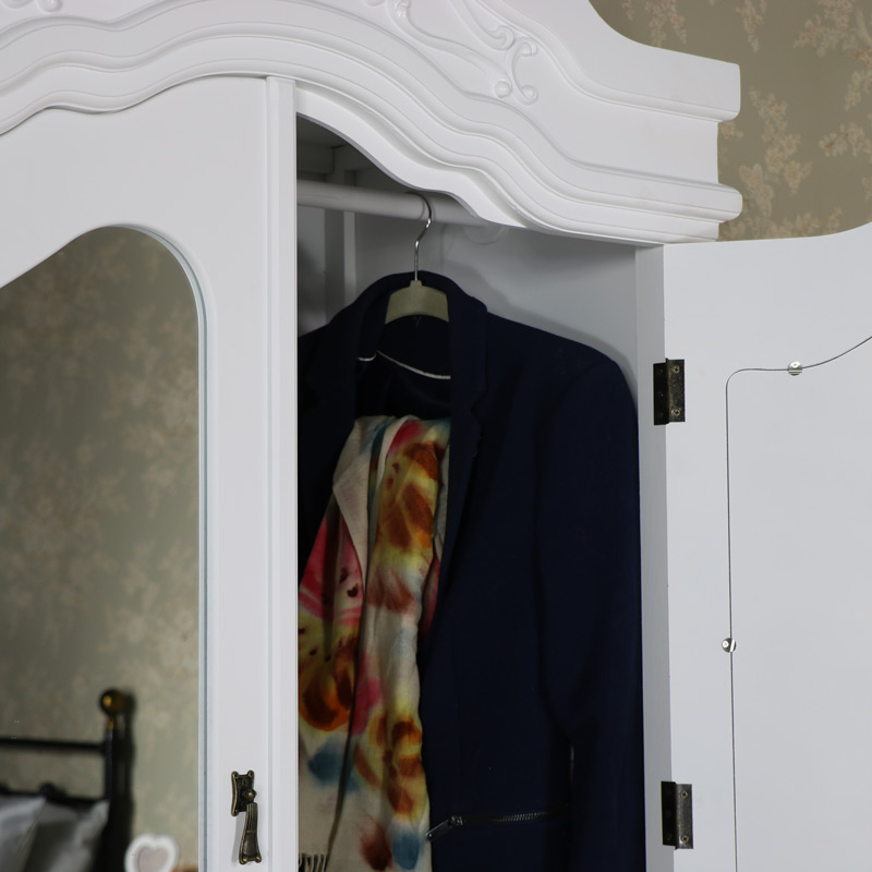 White Mirrored Double Wardrobe - Rose Range DAMAGED SECONDS ITEM 2006