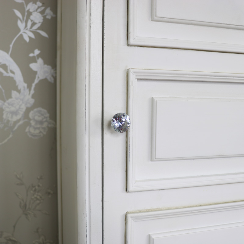 White Ornate French Single Wardrobe - Elise White Range
