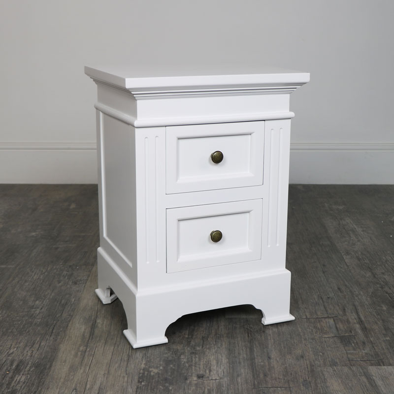 White Vintage Bedside Table - Daventry White Range SECONDS ITEM