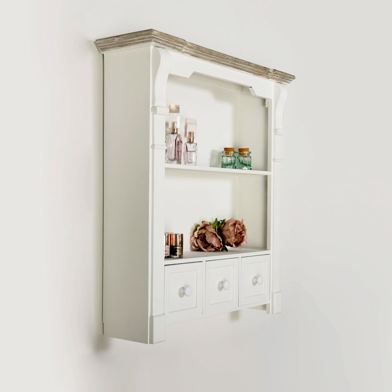 White Wall Shelf Unit Daventry White Range Melody Maison