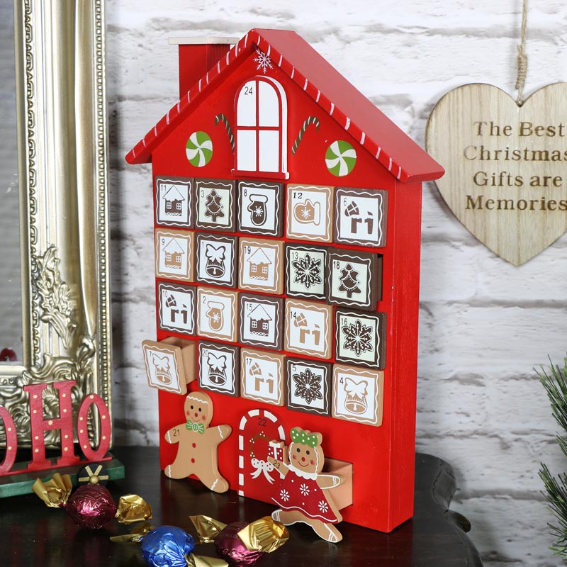 Wooden Advent Gingerbread House 
