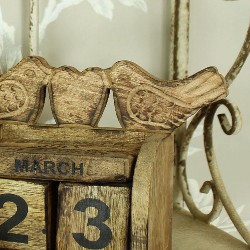 Wooden Bird Block Calendar