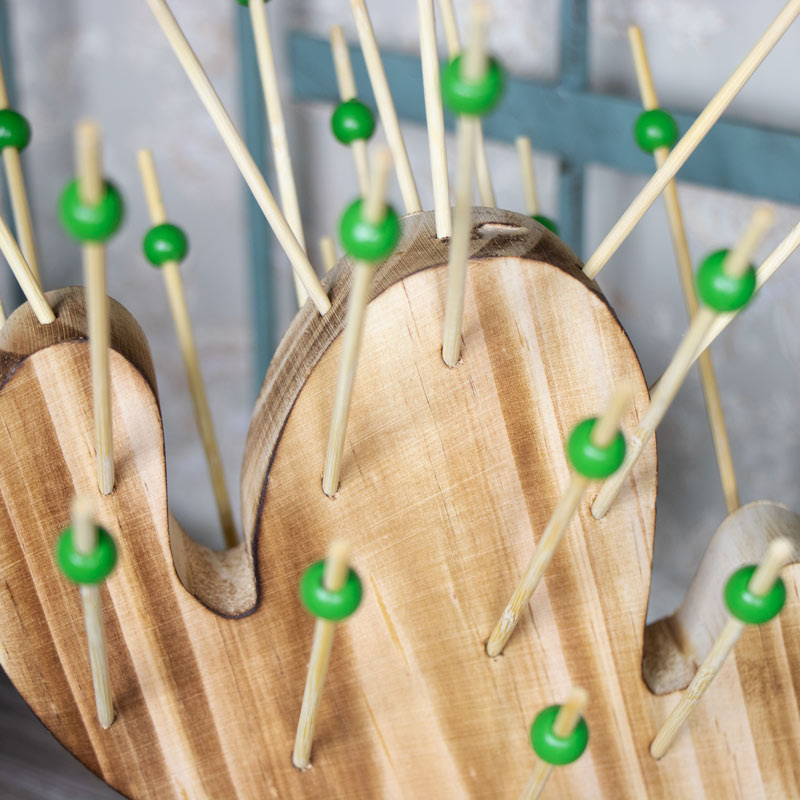 Wooden Cactus Hors d'oeuvre Holder