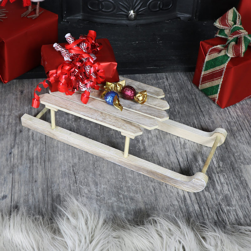 Wooden Christmas  Display  Stand  Sleigh Melody Maison 