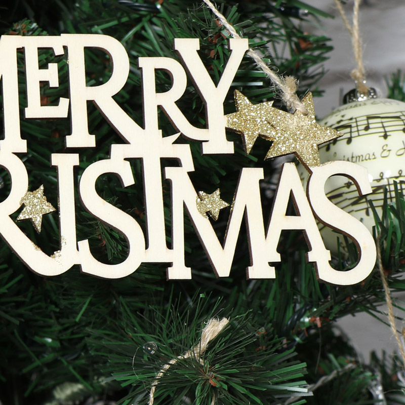 Wooden Hanging 'Merry Christmas' Sign