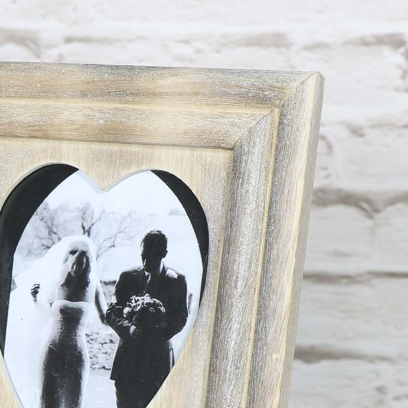 Wooden Love Heart Photograph Frame