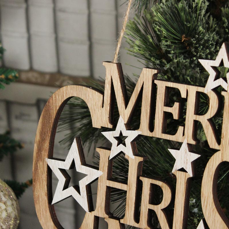 Wooden Merry Christmas Hanging Sign