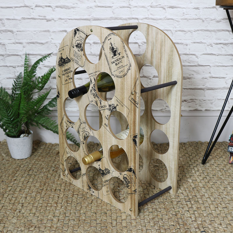 Wooden Printed Wine Rack