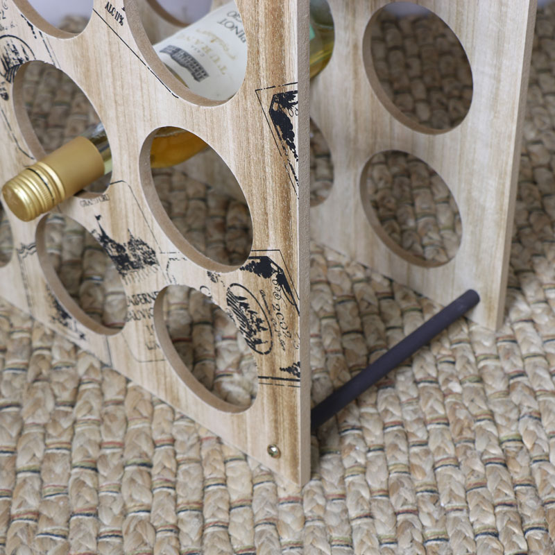 Wooden Printed Wine Rack