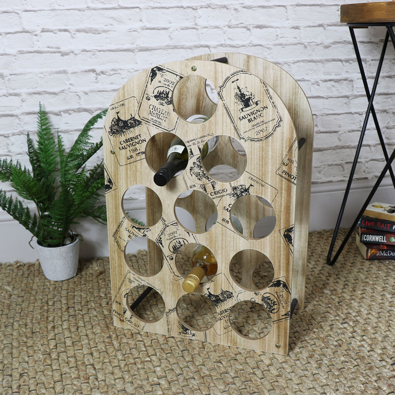 Wooden Printed Wine Rack