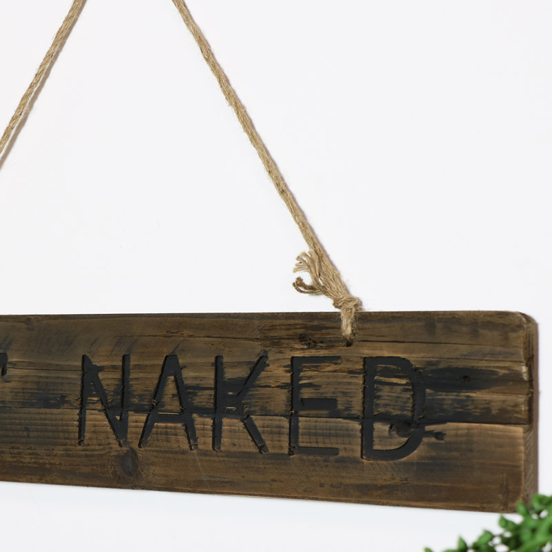 Wooden Wall Plaque - Get Naked