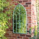 Antique Sage Green Arched Window Mirror 120cm x 60cm