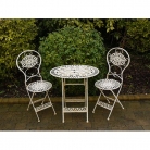 Antique White Oval Table and Two Chairs Bistro Set