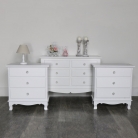 Lila Range - Furniture Bundle, Large Six Drawer Chest and Pair of Three Drawer Bedside Tables