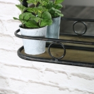Black Metal Industrial Wall Mirror With Shelf Melody Maison Black Metal Industrial Wall Mirror With, Black Metal Industrial Vanity Wall Mirror With Shelf 32cm X 50cm