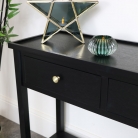 Black Pine Wood Console Table 