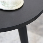Black Pine Wood Round Side Table 