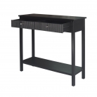 Black Reeded Wood Console Table - Bourne Range