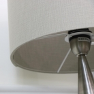Brushed Silver & Grey Wash Wood Table Lamp